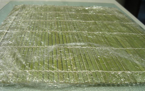 bamboo-mat-covered-in-plastic-wrap